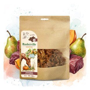 Baskerville Konina z superfoods &ndash; suszone powietrzem przysmaki dla psa, rozmiar S, 100 g