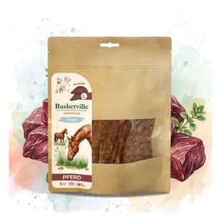 Baskerville Konina Pure &ndash; suszone powietrzem przysmaki dla psa, rozmiar L, 100 g